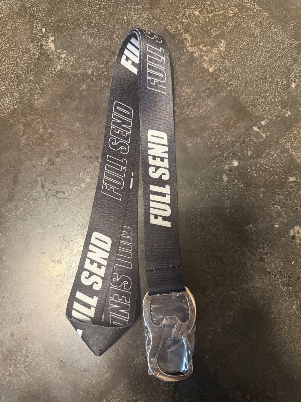 Black Logo Lanyard with Metal Clip bottle opener